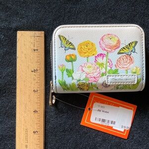Floral Zip Wallet with Butterflies
